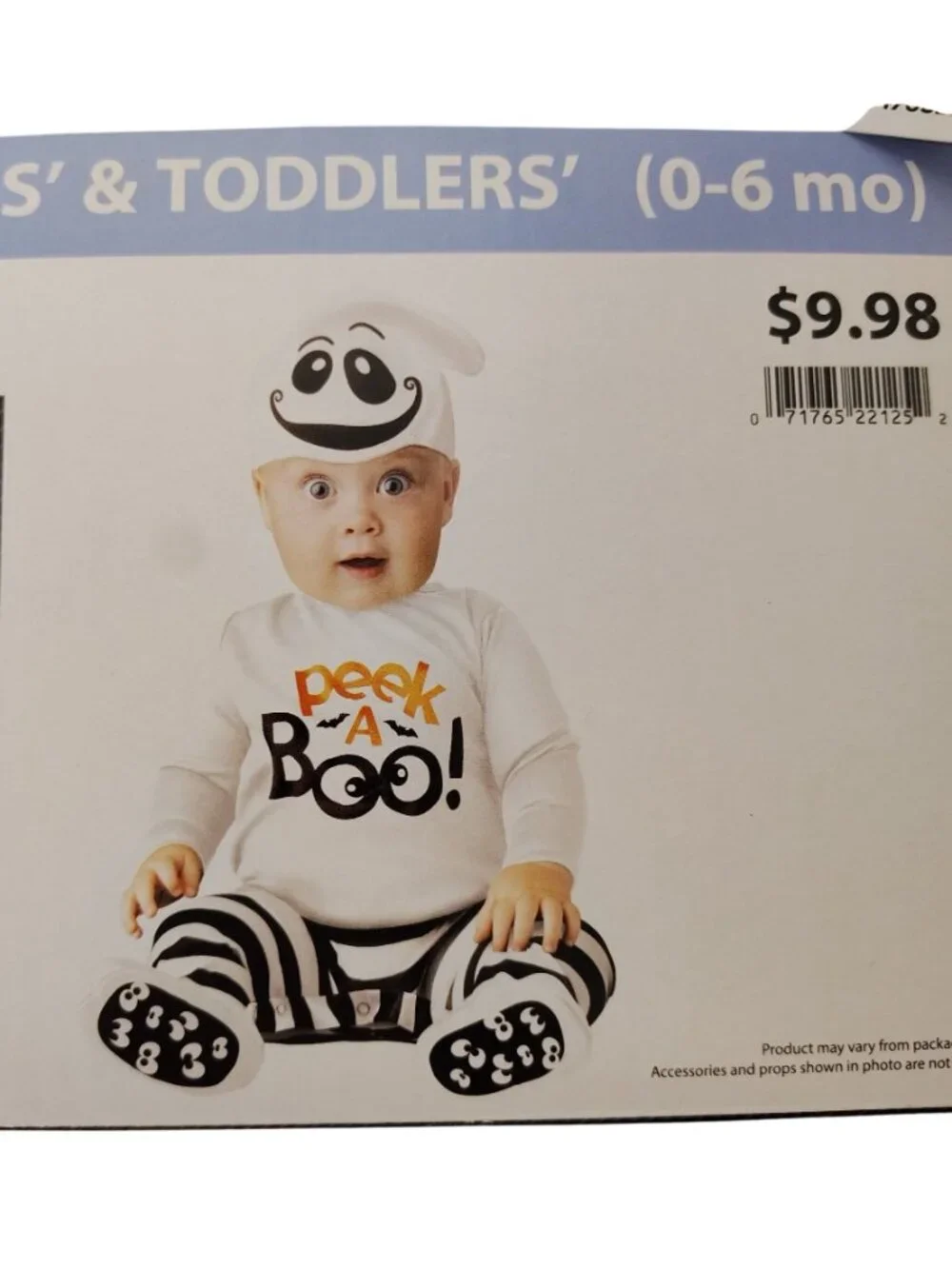 Infants and Toddlers 0 to 6 Mo Giggly Ghost Halloween Costume Jumpsuit and Cap